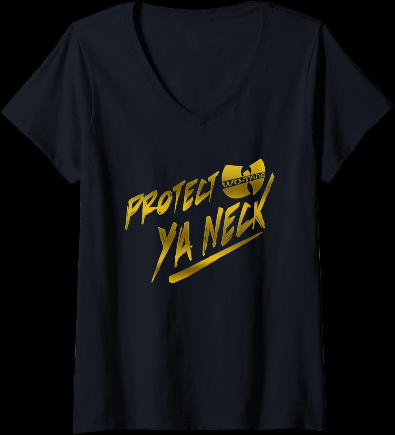 Women's Wu-Tang Clan Protect Your Neck T-Shirt with V-Neck