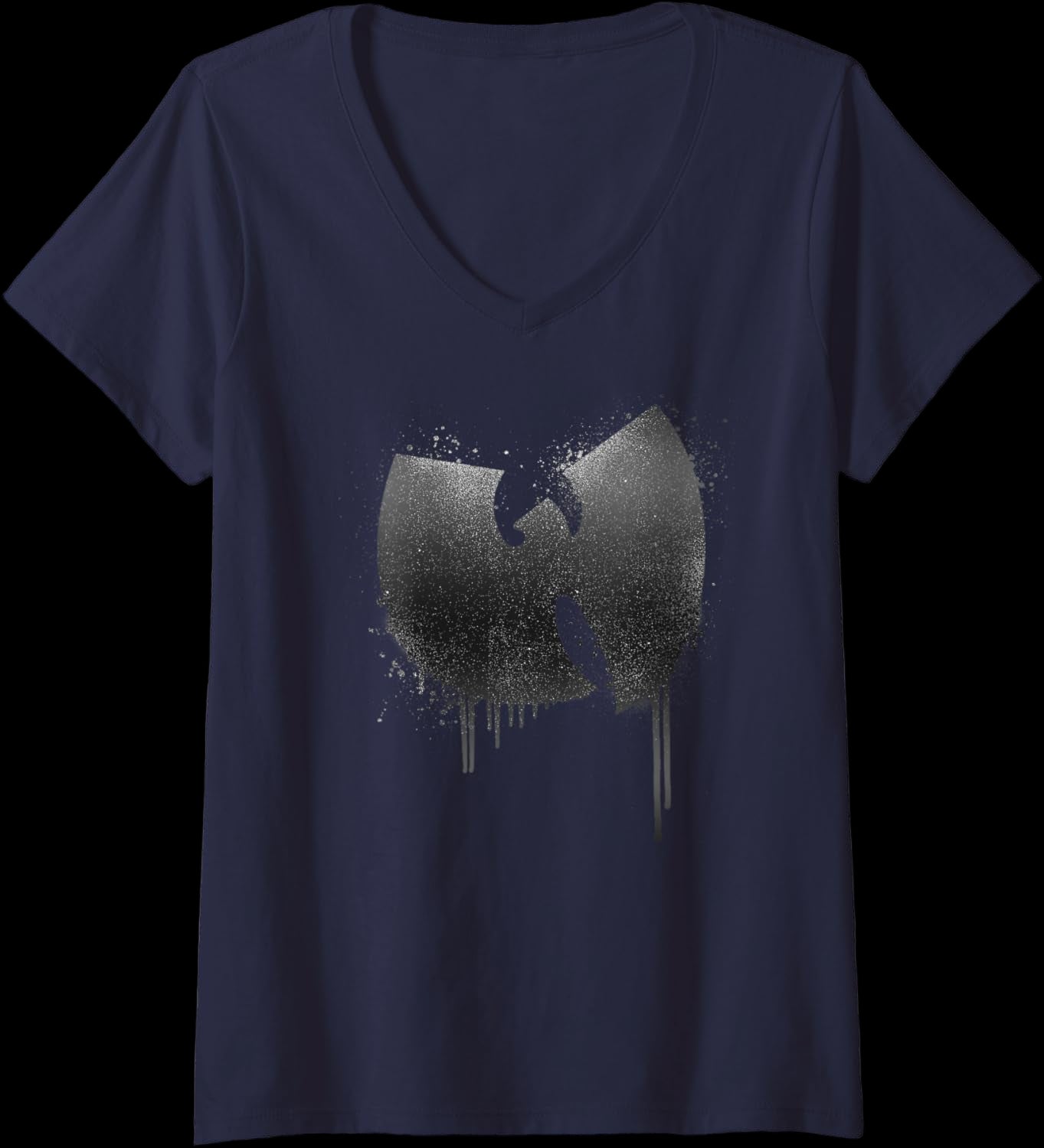 Women's Wu-Tang Clan Spray Paint Logo V-Neck T-Shirt