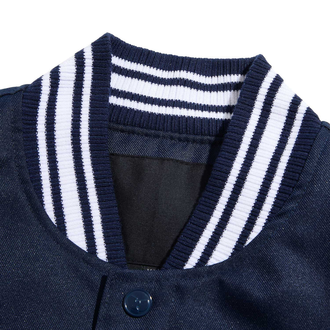 All-City Jacke Marineblau und Weiß