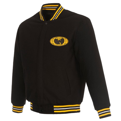 WU Wendbare Collegejacke aus Wolle mit Globe-Logo